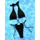 Padded Backless Hollow Solid Color Halter-Neck One-Piece Swimwear Padded Backless Hollow Solid Color Halter-Neck One-Piece Swimwear