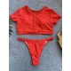 Short Sleeve Button V-Neck Hipster Tankini Swimwear Short Sleeve Button V-Neck Hipster Tankini Swimwear