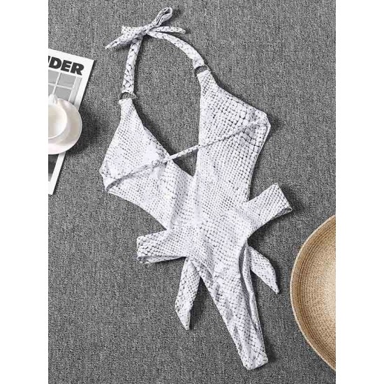 Halter Deep V Neck Backless Sexy Monokini Swimwear Halter Deep V Neck Backless Sexy Monokini Swimwear