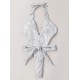 Halter Deep V Neck Backless Sexy Monokini Swimwear Halter Deep V Neck Backless Sexy Monokini Swimwear