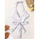 Halter Deep V Neck Backless Sexy Monokini Swimwear Halter Deep V Neck Backless Sexy Monokini Swimwear
