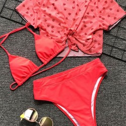 Printed Three-Piece Tankini Swimsuit