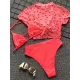 Printed Three-Piece Tankini Swimsuit Printed Three-Piece Tankini Swimsuit