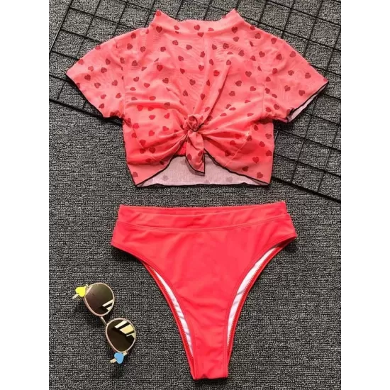 Printed Three-Piece Tankini Swimsuit Printed Three-Piece Tankini Swimsuit