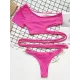 Solid Color Bandage One-Shoulder Split Tankini Swimsuit Solid Color Bandage One-Shoulder Split Tankini Swimsuit