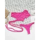 Solid Color Bandage One-Shoulder Split Tankini Swimsuit Solid Color Bandage One-Shoulder Split Tankini Swimsuit