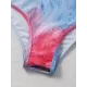Tie-Dyed Long Sleeve High-Waisted Split Rash Guards Tie-Dyed Long Sleeve High-Waisted Split Rash Guards