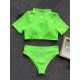Plain Short Sleeve Tankini Swimsuit Plain Short Sleeve Tankini Swimsuit