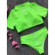 Plain Short Sleeve Tankini Swimsuit Plain Short Sleeve Tankini Swimsuit