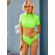 Plain Short Sleeve Tankini Swimsuit Plain Short Sleeve Tankini Swimsuit