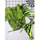 Snakeskin Print Lace-Up Tankini Swimsuit Snakeskin Print Lace-Up Tankini Swimsuit