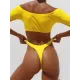 Off-The-Shoulder Ribbed Plain Tankini Swimsuit Off-The-Shoulder Ribbed Plain Tankini Swimsuit