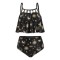 Fashion Hollow Spaghetti-Neck Printing High Waist Tankini Swimsuit