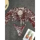 Sexy Strapless &Sun Shirt Leopard Print Three Piece Tankini Swimsuit Sexy Strapless &Sun Shirt Leopard Print Three Piece Tankini Swimsuit
