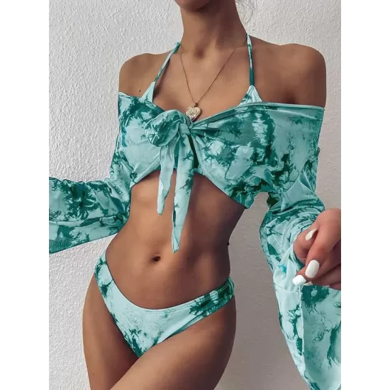 Sexy Strapless &Sun Shirt Leopard Print Three Piece Tankini Swimsuit Sexy Strapless &Sun Shirt Leopard Print Three Piece Tankini Swimsuit