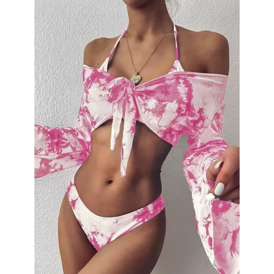 Sexy Strapless &Sun Shirt Leopard Print Three Piece Tankini Swimsuit Sexy Strapless &Sun Shirt Leopard Print Three Piece Tankini Swimsuit
