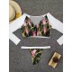 Sexy Round Collar Piece Long Sleeves Split Bikini Swimsuit Sexy Round Collar Piece Long Sleeves Split Bikini Swimsuit