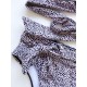 Floral-Print Short Sleeves Split Bikini Swimsuit Floral-Print Short Sleeves Split Bikini Swimsuit