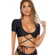 Short Sleeves Bandage Split Bikini Swimsuit Short Sleeves Bandage Split Bikini Swimsuit