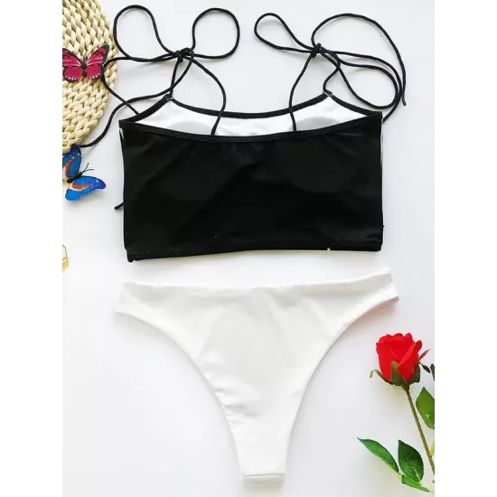 Abstract Printed Bandage Split Bikini Swimsuit Abstract Printed Bandage Split Bikini Swimsuit
