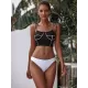 Abstract Printed Bandage Split Bikini Swimsuit Abstract Printed Bandage Split Bikini Swimsuit