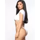 Solid Color Half Sleeve Bandage Split Bikini Swimsuit Solid Color Half Sleeve Bandage Split Bikini Swimsuit