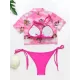 Printed Triangles+T-Shirt Three-Piece Set Tankini Swimsuit Printed Triangles+T-Shirt Three-Piece Set Tankini Swimsuit