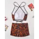 Leopard Print Bandage Backless Split Bikini Swimsuit Leopard Print Bandage Backless Split Bikini Swimsuit