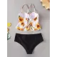 Floral-Print Underwired Falbala Split Bikini Swimsuit Floral-Print Underwired Falbala Split Bikini Swimsuit