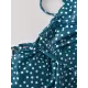 Polka-Dot Bandage Gathered Split Tankinis Swimsuit Polka-Dot Bandage Gathered Split Tankinis Swimsuit