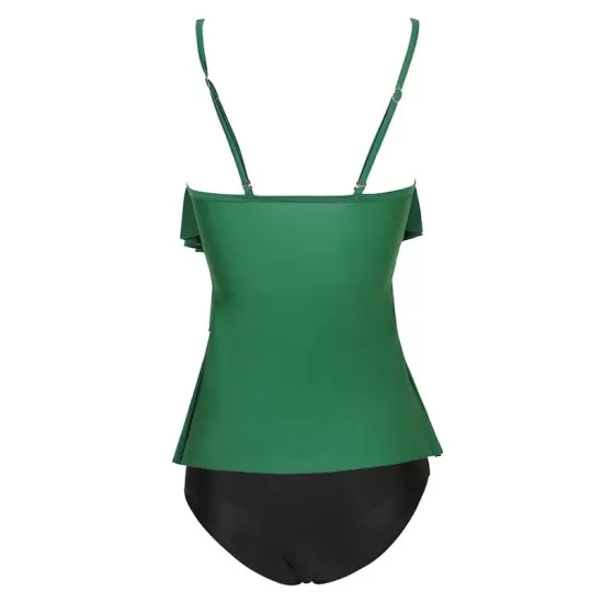 Tiered Falbala Long Section Split Bikini Swimsuit Tiered Falbala Long Section Split Bikini Swimsuit