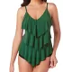 Tiered Falbala Long Section Split Bikini Swimsuit Tiered Falbala Long Section Split Bikini Swimsuit