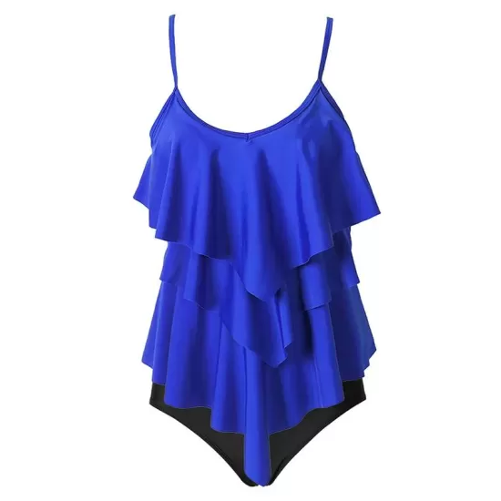 Tiered Falbala Long Section Split Bikini Swimsuit Tiered Falbala Long Section Split Bikini Swimsuit