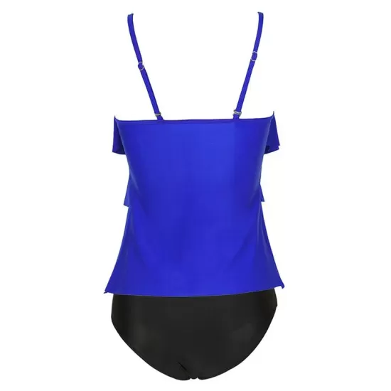 Tiered Falbala Long Section Split Bikini Swimsuit Tiered Falbala Long Section Split Bikini Swimsuit