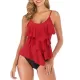 Tiered Falbala Long Section Split Bikini Swimsuit Tiered Falbala Long Section Split Bikini Swimsuit