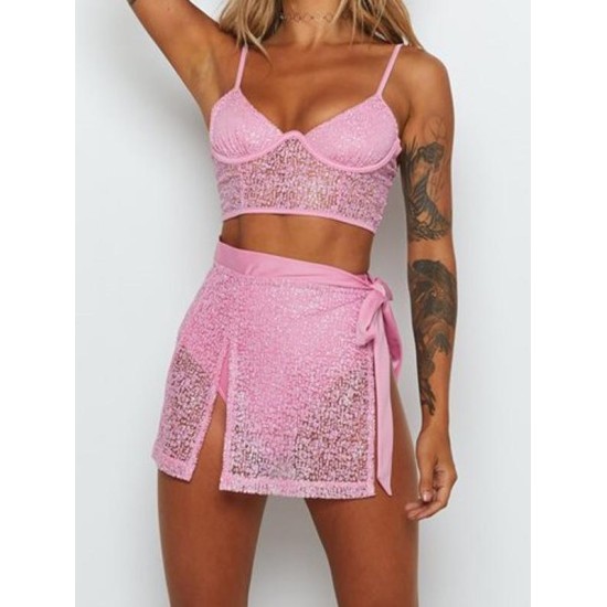 See-Through Split-Joint Underwired Short Skirt Split Tankini Swimsuit See-Through Split-Joint Underwired Short Skirt Split Tankini Swimsuit