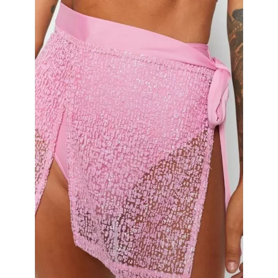 See-Through Split-Joint Underwired Short Skirt Split Tankini Swimsuit See-Through Split-Joint Underwired Short Skirt Split Tankini Swimsuit