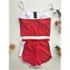 Sports Style Split-Joint Zipper Split Tankini Swimsuit Sports Style Split-Joint Zipper Split Tankini Swimsuit