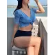 Korean Sexy V-Neck Half Sleeve Split Tankini Swimsuit Korean Sexy V-Neck Half Sleeve Split Tankini Swimsuit