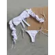 Solid Color Off-The-Shoulder Long-Sleeved Knotted Split Tankini Swimsuit Solid Color Off-The-Shoulder Long-Sleeved Knotted Split Tankini Swimsuit