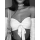 Solid Color Off-The-Shoulder Long-Sleeved Knotted Split Tankini Swimsuit Solid Color Off-The-Shoulder Long-Sleeved Knotted Split Tankini Swimsuit