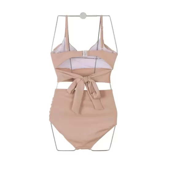Ins Concise Pleated Split-Joint Split Bikini Swimsuit Ins Concise Pleated Split-Joint Split Bikini Swimsuit