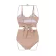 Ins Concise Pleated Split-Joint Split Bikini Swimsuit Ins Concise Pleated Split-Joint Split Bikini Swimsuit