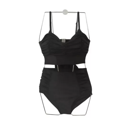 Ins Concise Pleated Split-Joint Split Bikini Swimsuit Ins Concise Pleated Split-Joint Split Bikini Swimsuit