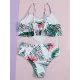 Floral-Print Falbala Folds Split Tankini Swimsuit Floral-Print Falbala Folds Split Tankini Swimsuit