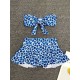 Split Tankini Swimsuit Floral-Print Knotted Bandeau+Falbala Swimming Pants Split Tankini Swimsuit Floral-Print Knotted Bandeau+Falbala Swimming Pants