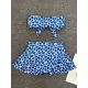 Split Tankini Swimsuit Floral-Print Knotted Bandeau+Falbala Swimming Pants Split Tankini Swimsuit Floral-Print Knotted Bandeau+Falbala Swimming Pants