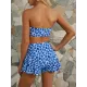 Split Tankini Swimsuit Floral-Print Knotted Bandeau+Falbala Swimming Pants Split Tankini Swimsuit Floral-Print Knotted Bandeau+Falbala Swimming Pants