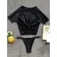 Solid Color Short Sleevetop Split Tankini Swimsuit Solid Color Short Sleevetop Split Tankini Swimsuit