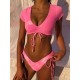 Tie-Dyed Printed Drawstring Short Sleeve Split Tankini Swimsuit Tie-Dyed Printed Drawstring Short Sleeve Split Tankini Swimsuit